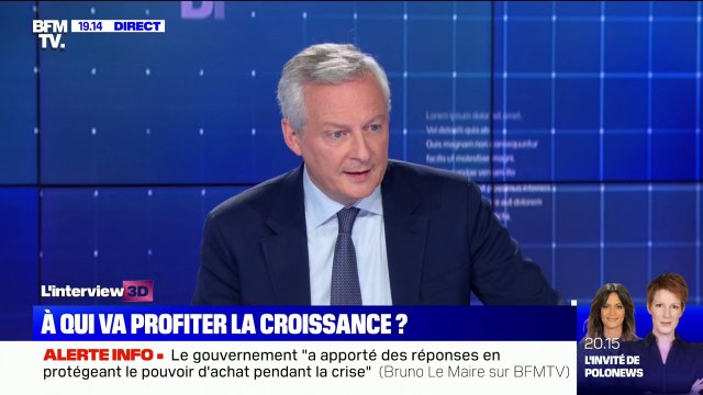 Bruno Le Maire sur le SMIC: Lorsque vous augmentez trop le niveau de salaire minimum, vous courez le risque que les entreprises embauchent moins