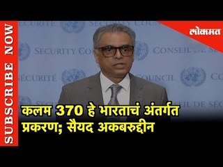 कलम 370 हे भारताचं अंतर्गत प्रकरण - सैयद अकबरुद्दीन | New York | USA