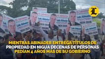 Mientras Abinader entrega títulos de propiedad en Nigua decenas de personas pedían 4 años más de su gobierno