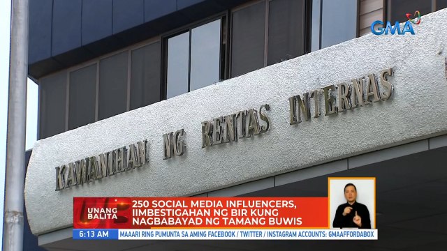 250 social media influencers, iimbestigahan ng BIR kung nagbabayad ng tamang buwis | UB