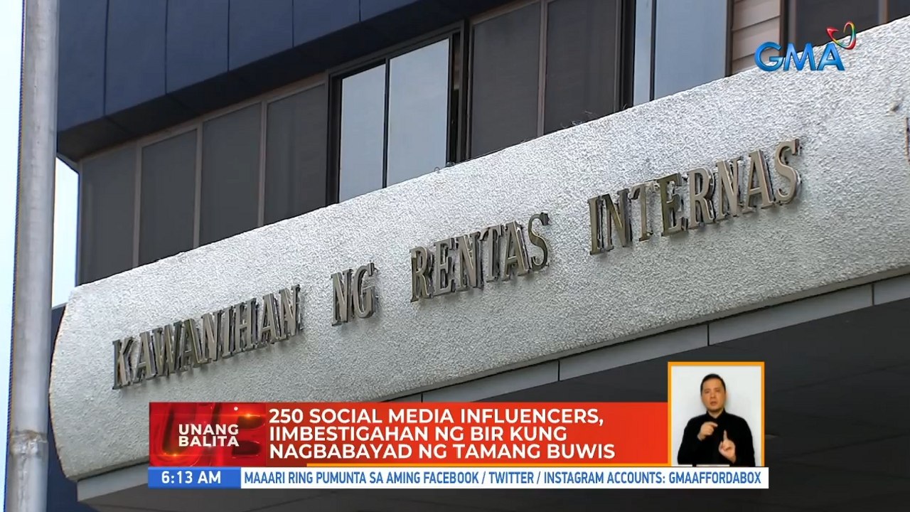 250 social media influencers, iimbestigahan ng BIR kung nagbabayad ng tamang buwis | UB