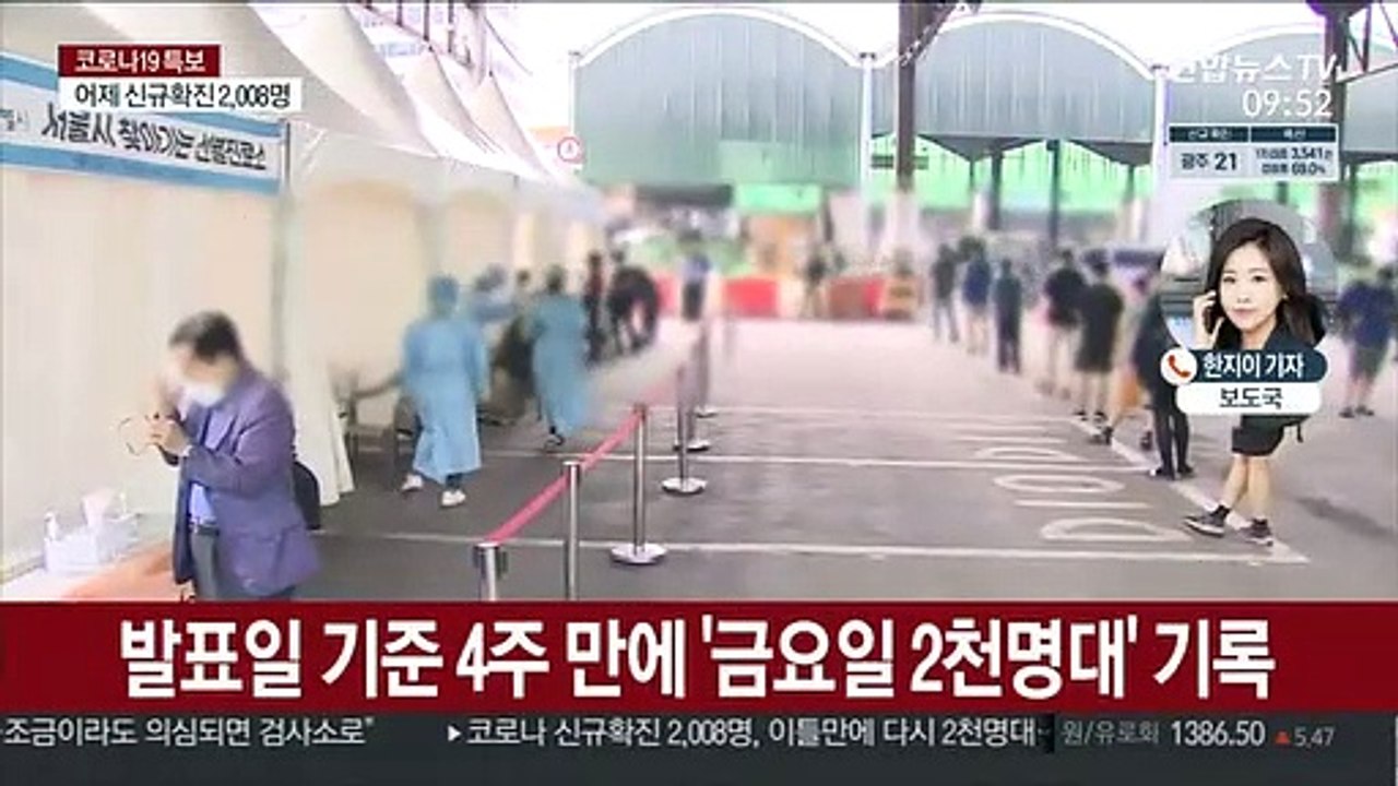신규 확진 2,008명…추석 연휴 앞두고 확산 우려