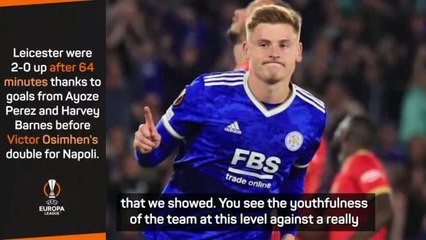 Rodgers delighted with Leicester attitude despite letting lead slip v Napoli