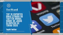 Top 10 esportes mais citados no Twitter Brasil sobre os jogos Olímpicos de Tokyo 2020