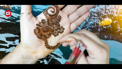 Download Video: Front hand Arabic mehndi design  - easy simple indo Arabic mehndi - मेहंदी  design - HabibaMehndiArt