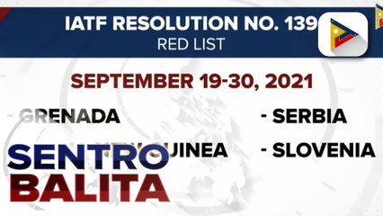 Apat na bansa, napabilang sa 'red' list countries ng Pilipinas