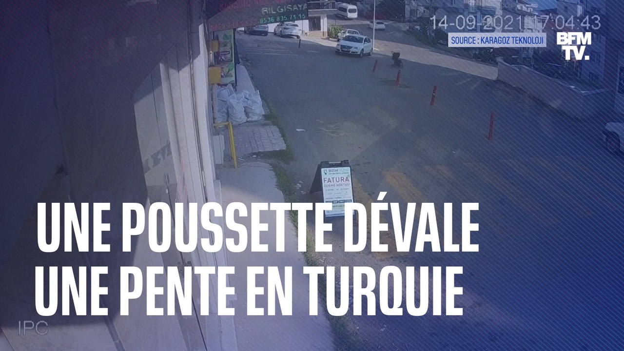 Une poussette avec un enfant dévale la pente et chute de 3 mètres