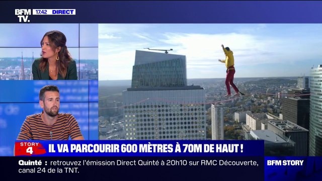 Nathan Paulin, funambule: J'avais un genre de vertige, j'avais peur du vide, c'était un peu un combat pour moi de réussir à faire ça