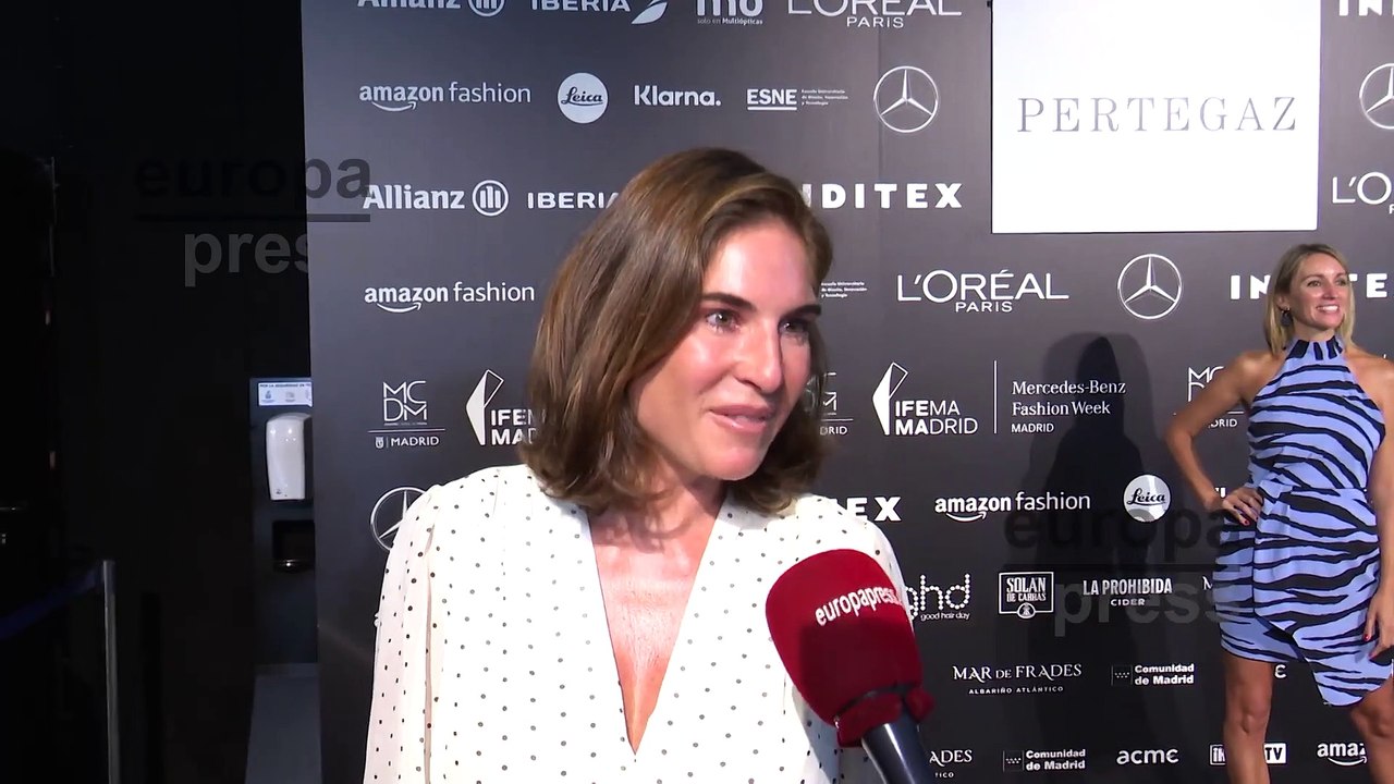 Lourdes Montes asiste al desfile de Pertegaz a la Mercedes Benz Fashion Week