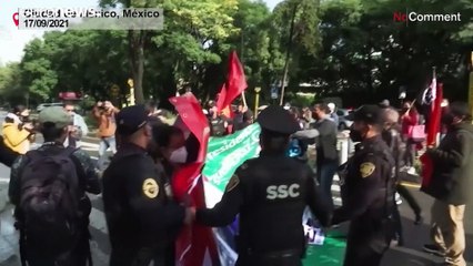 Enfrentamientos en México por la visita del presidente cubano Díaz-Canel