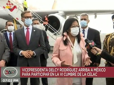 Vicepdta. Ejecutiva Delcy Rodríguez arriba a México para participar en la VI Cumbre de la CELAC