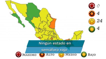 Pasan 24 estados a semáforo amarillo; hay 4 en verde: Secretaría de Salud