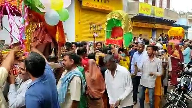 डोला में बैठ ठाकुरजी ने किया नगर भ्रमण