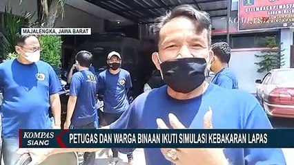 Petugas dan Warga Binaan Ikuti Simulasi Kebakaran Lapas