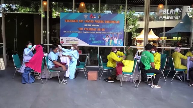 Sambut HUT Lalu Lintas Bhayangkara ke-66, Satlantas Polres Sukoharjo Gelar Serbuan Vaksinasi Sasar Seribu Orang.
