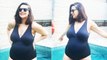 Neha Dhupia Flaunts Her Baby Bump In A Swimsuit