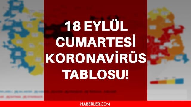 Son Dakika: Yeni koronavirüs tablosu açıklandı! 18 Eylül korona tablosuna göre kaç yeni vaka ve can kaybı var? Bugünkü corona tablosu...