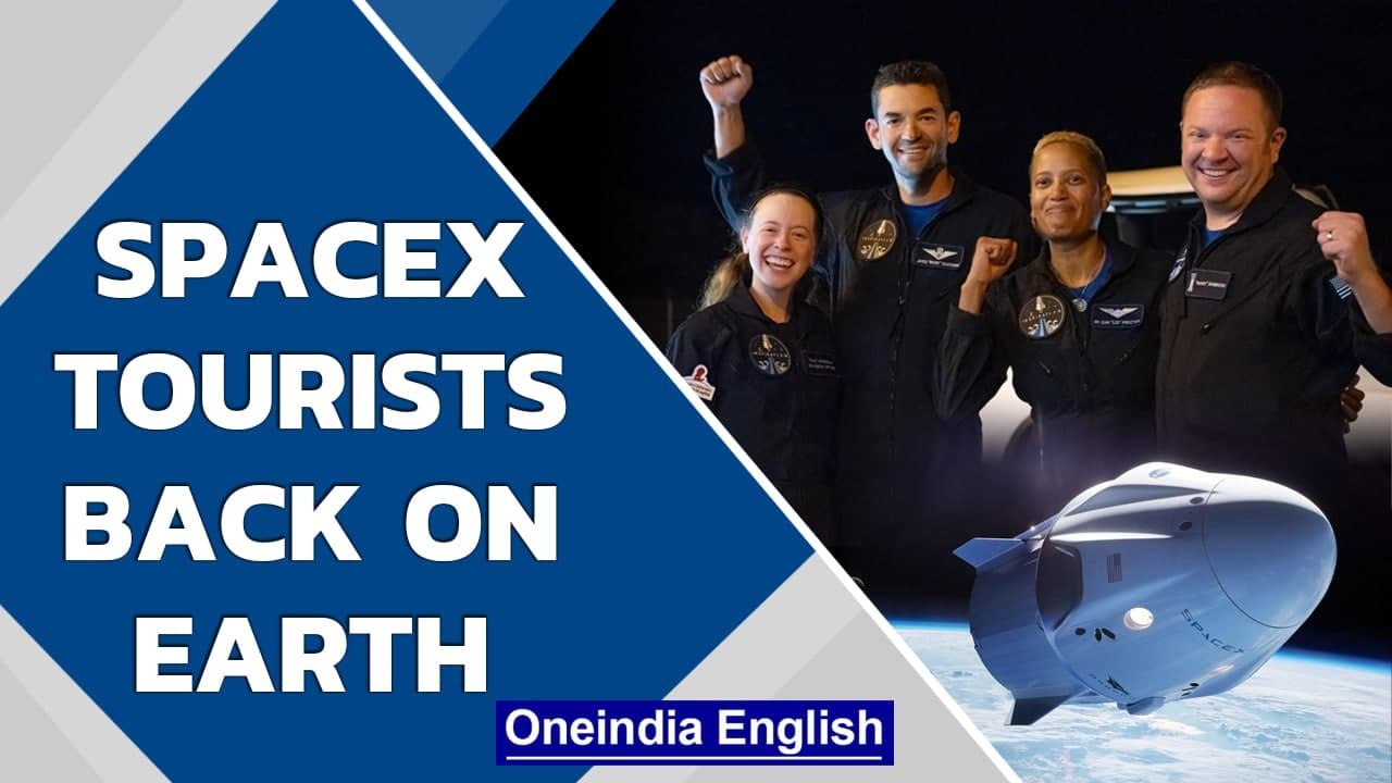 SpaceX tourist flight returns safely to Earth with 4 novice astronauts | Elon Musk | Oneindia News