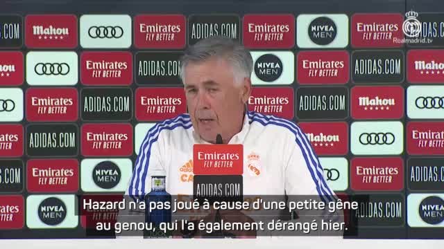 5e j. - Ancelotti : Difficile pour Hazard d'enchaîner les matches