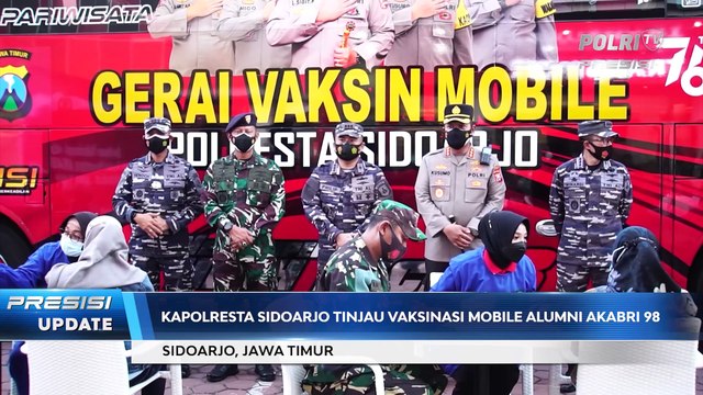 Kapolresta Sidoarjo Bersama Alumni Akabri 1998 Gelar Gerai Vaksinasi Mobile di Halaman Transmart Sidoarjo