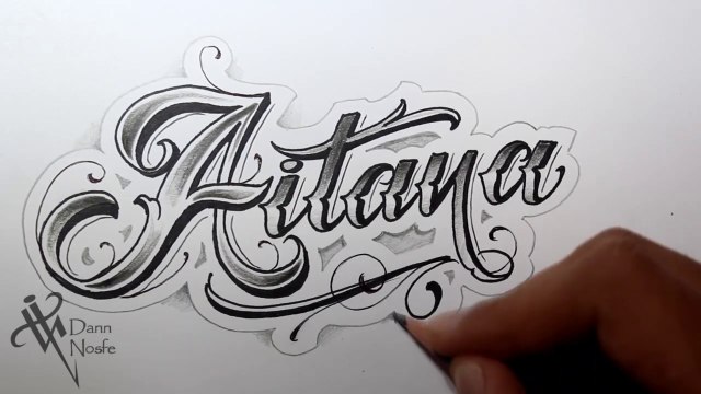 ❤ Dibujando lettering AITANA lettering Tattoo LETTERING Chicano lettering chico malo niños heroes
