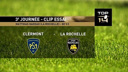 TOP 14 - Essai de Matthias HADDAD (SR) - ASM Clermont - Stade Rochelais - J03 - Saison 2021/2022