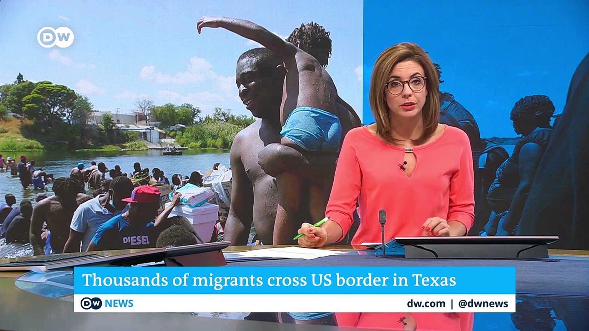 Thousands of Haitian migrants cross US border in Texas _ DW News