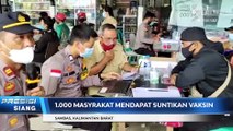 Polres Sambas Gelar Vaksin Massal 1000 Jiwa di Pasar Wisata PLBN Aruk