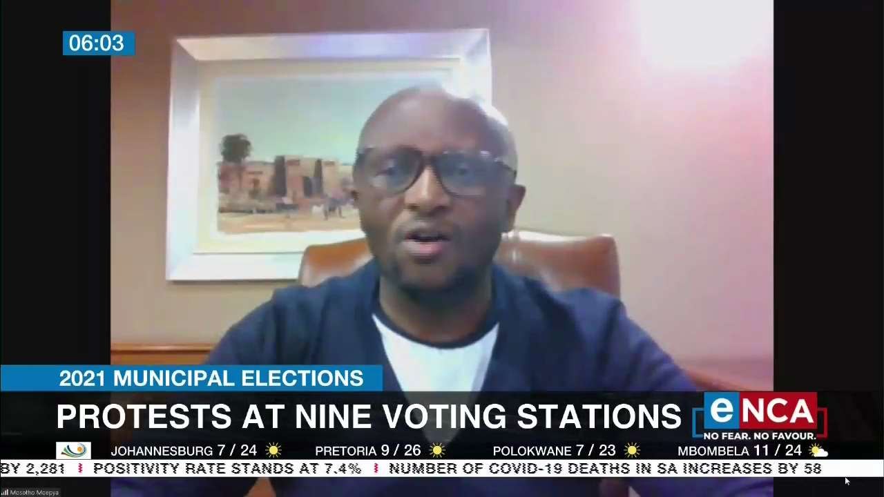Protests at nine voting stations