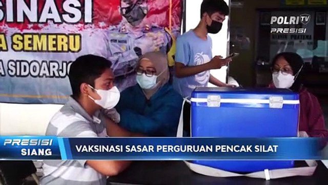 Percepat Herd Immunity, Polresta Sidoarjo Gelar Vaksinasi Sasar Perguruan Silat