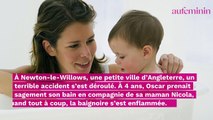 Oscar, 4 ans, brûlé gravement lorsque les bulles de savon de son bain se sont enflammées