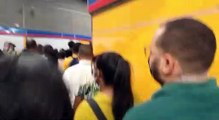 Aglomeración en el transfer del Metro de Santo Domingo