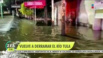 Río Tula vuelve a desbordarse tras intensas lluvias