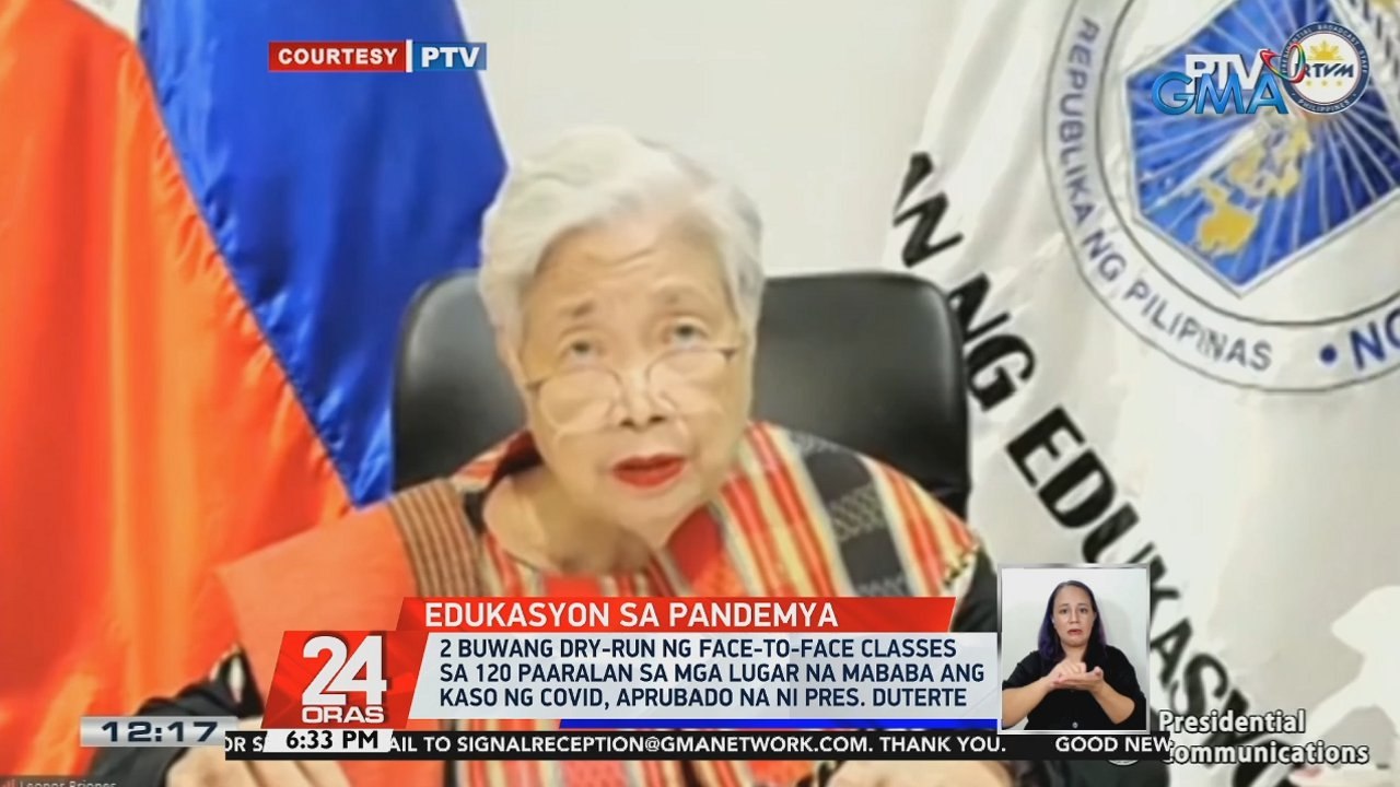Dry-run ng face-to-face classes sa low COVID risk areas, aprubado na ni PRRD | 24 Oras