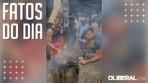 Doença da urina preta: em protesto, vendedores de peixe do Guamá distribuem tambaqui assado