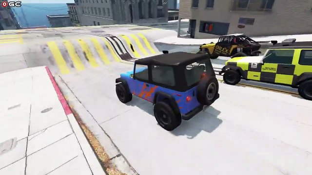 Cars & Trucks VS Dangerous Ramps Of The City - BeamNg Drive