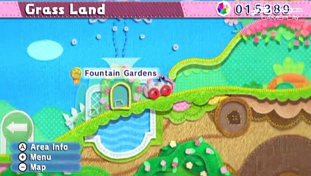 Kirby's Epic Yarn: Gameplay: Cataratas Arcoiris