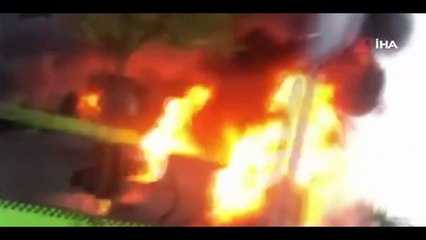 Sakarya’da belediye otobüsü alev alev yandı!