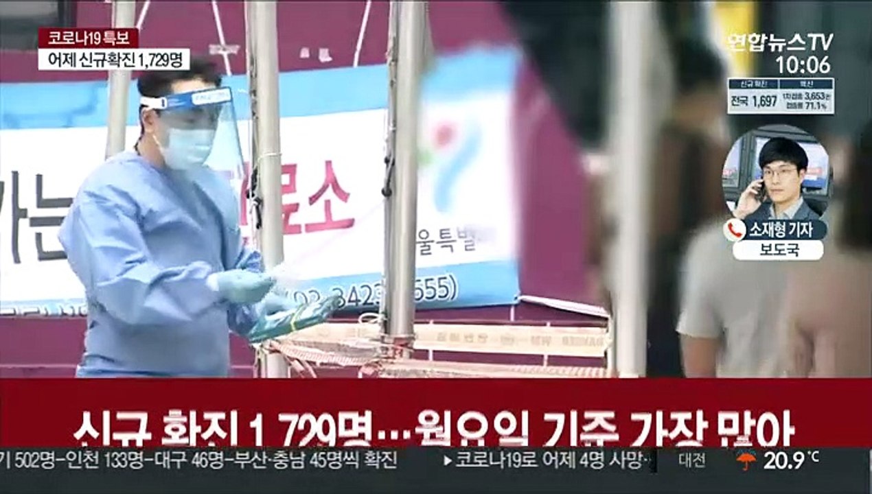 신규 확진 1,729명…월요일 기준 최다