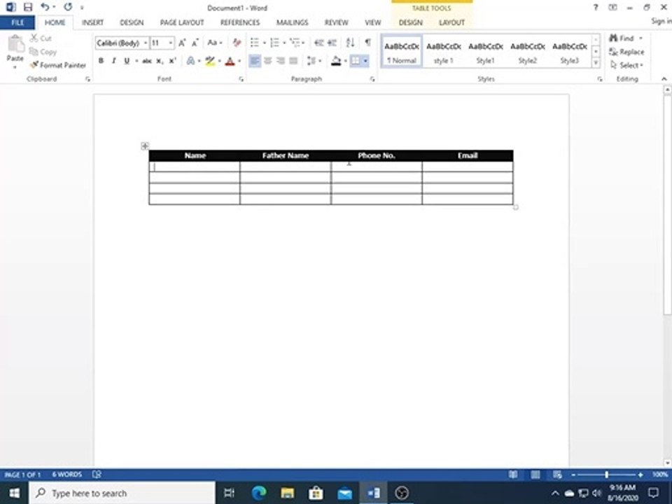 Microsoft Word 2013 Urdu tutorials How to Use Table - class 16 | Technical Buddy
