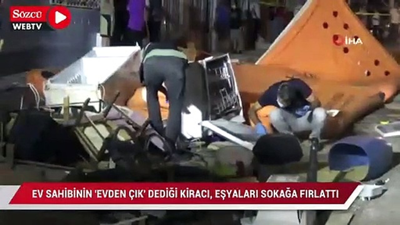 Ev sahibinin evden çık dediği kiracı, eşyaları sokağa fırlattı