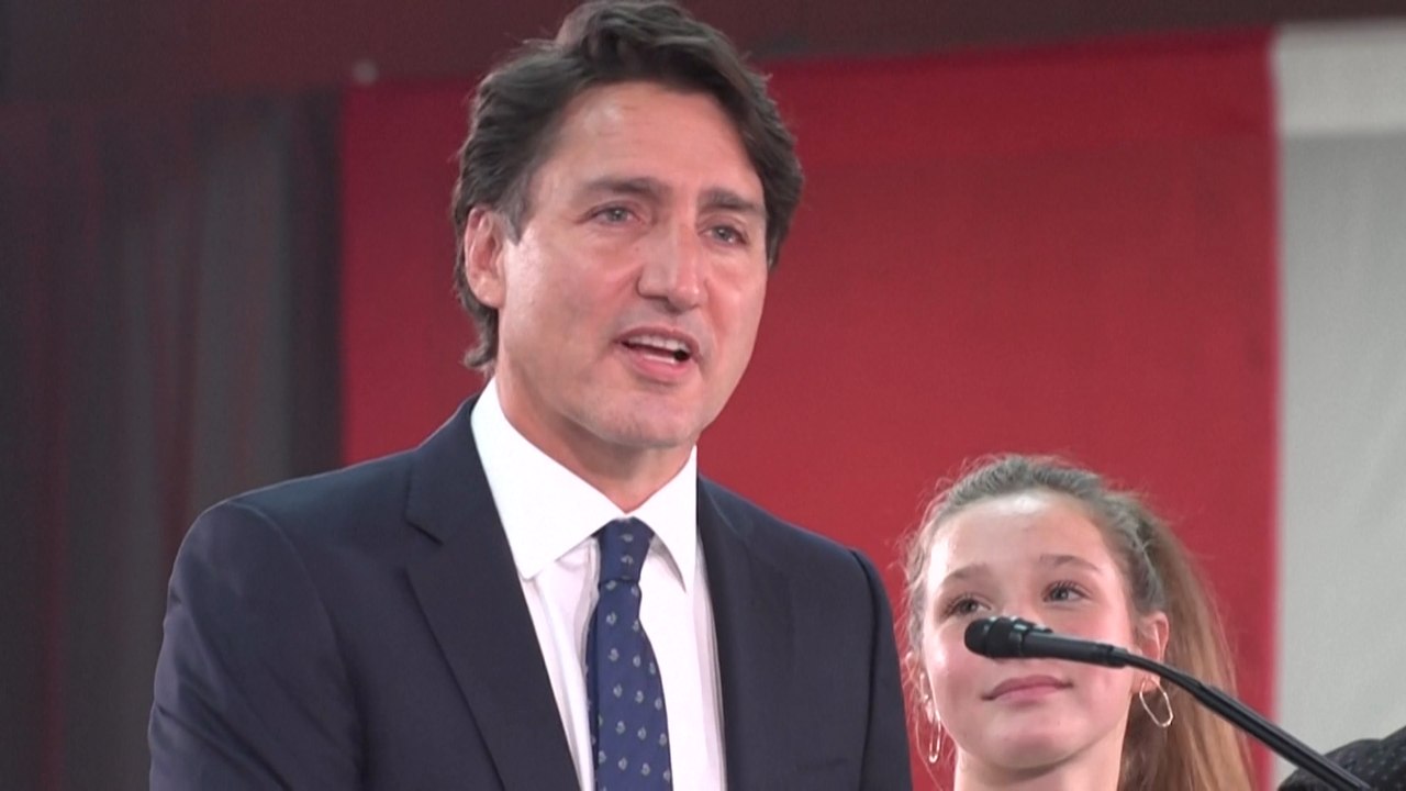 Justin Trudeau nach seiner Wiederwahl zum Premierminister von Kanada