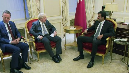 Boris Johnson and Emir of Qatar joke over PM's rugby skills
