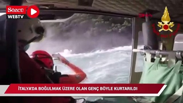 İtalya'da boğulmak üzere olan genç, böyle kurtarıldı