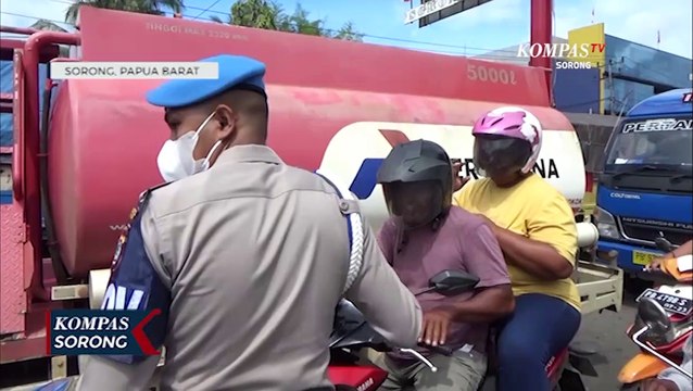 Satuan Lantas Sorong Tingkatkan Kesadaran Disiplin Protokol Kesehatan