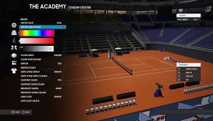 Un vistazo al editor de estadios de AO International Tennis
