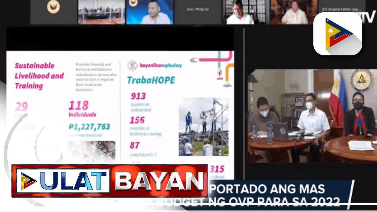 Mga senador, suportado ang mas mataas na budget ng OVP para sa 2022