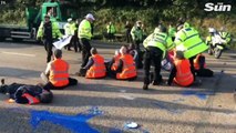 Reckless eco-warriors run onto busy M25 and block BOTH carriageways in dangerous protests