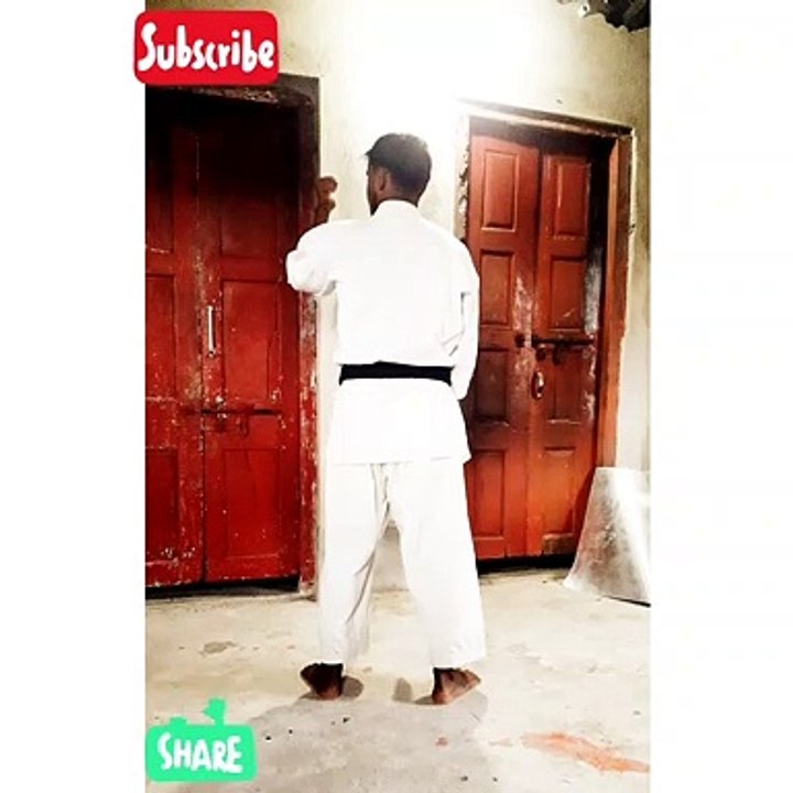 Martial arts Back Kick practice