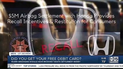 Did you get your free debit card over defective Takata airbag?